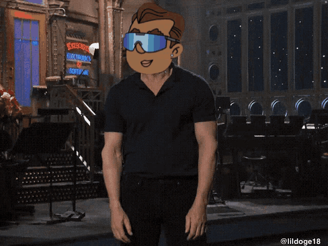 a man wearing sunglasses says " ladies and gentlemen " on a stage