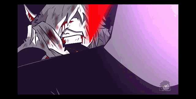 a cartoon drawing of a man with blood coming out of his nose