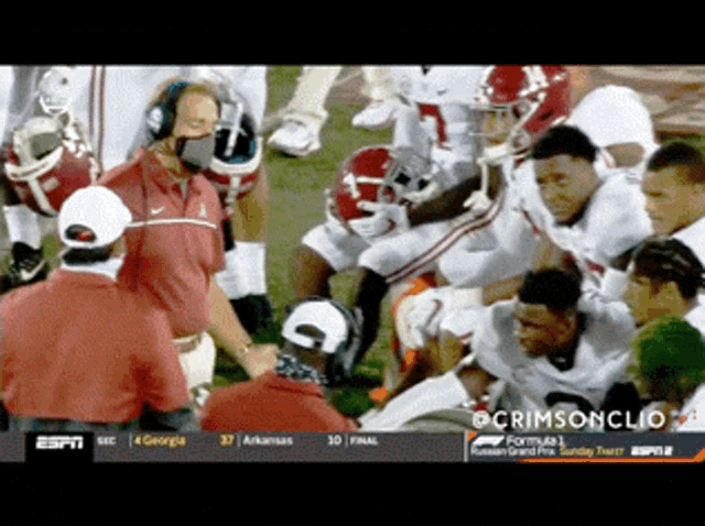 espn is showing a football game between georgia and alabama