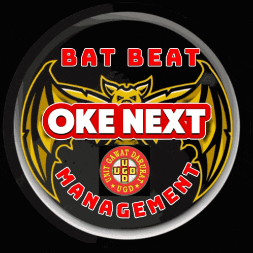 a logo for bat beat oke next management