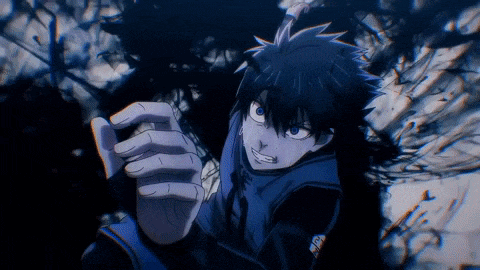a man in a blue jacket is holding something in his hands
