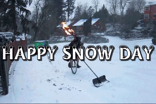 Happy Snow Day Snow Shovel GIF