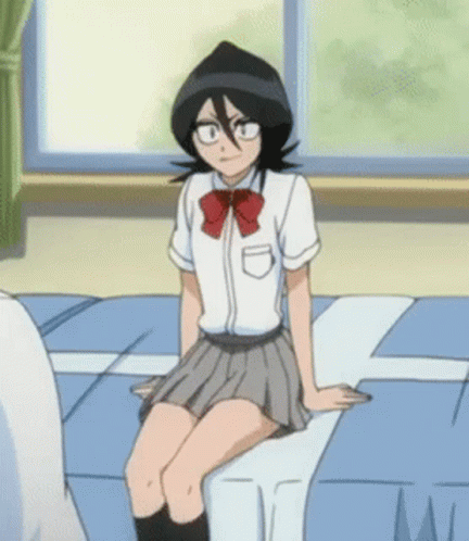 Rukia Kuchiki Kicking GIF - Rukia Kuchiki Kicking Sitting On Bed GIFs