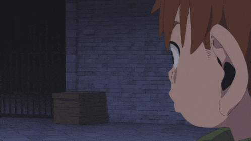 a cartoon character with a green scarf around his neck is making a funny face