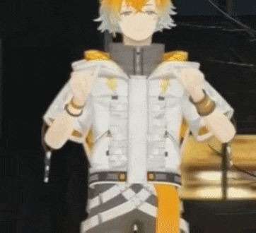 a cartoon character with orange hair is wearing a white jacket and black pants
