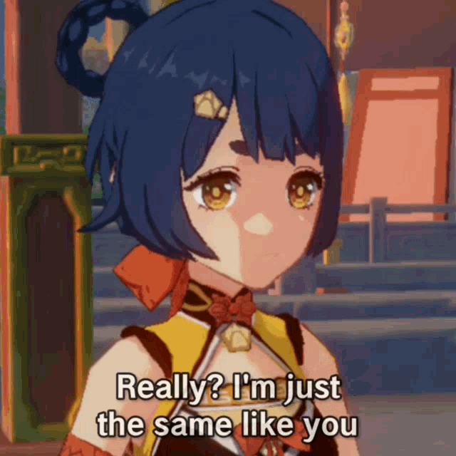 a girl in a video game says " really i 'm just the same like you "