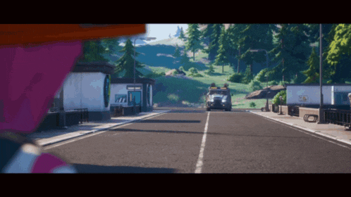 a truck is driving down a road with a sign that says 777 on it