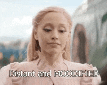 a close up of a girl in a pink dress with the words `` distant and modified '' written on the bottom .