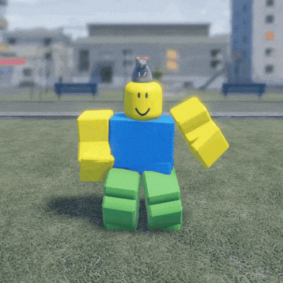 a roblox character with a mouse on his head is dancing