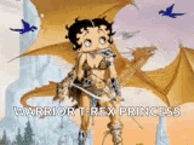 betty boop is a warrior princess holding a bow and arrow .