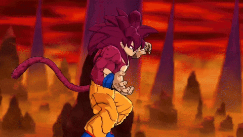 a cartoon character with purple hair and muscles is pointing at the camera