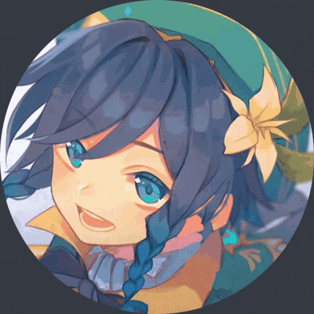 a drawing of a girl with braids and blue eyes
