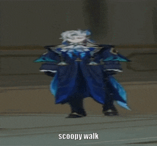 a cartoon character is standing next to a sign that says scoopy walk