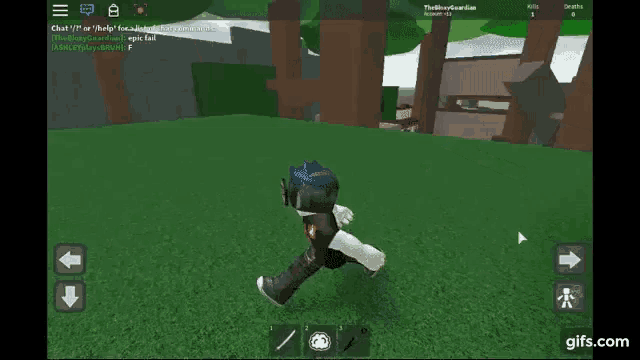 a screenshot of a roblox game with a person standing in a field