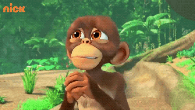 a cartoon monkey with a nick logo on the bottom right