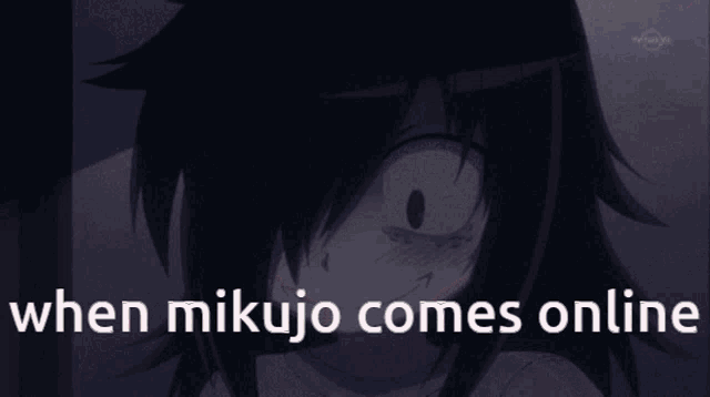 a picture of a girl with the words when mikujo comes online below her