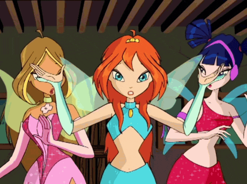 a group of cartoon characters including bloom and flora