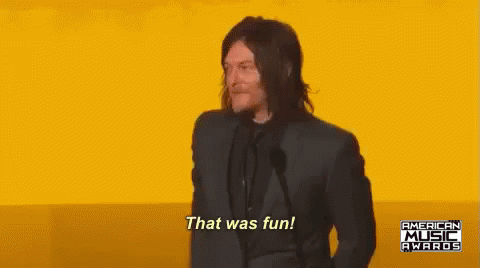 That Was Fun GIF - Norman Reedus Am As American Music Awards2016 GIFs