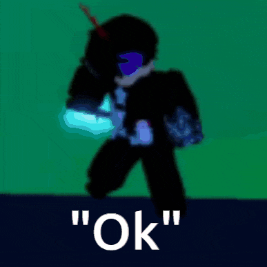 a cartoon character is standing in front of a green background with the words " ok " in white letters