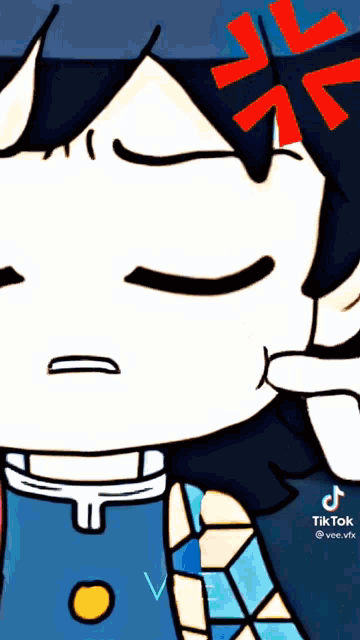 a cartoon of a person with a red arrow pointing at their face