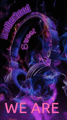 a poster with headphones that says brotherhood sweet and we are