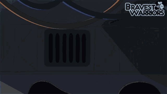a cartoon of a robot with the words bravest warriors on the bottom right