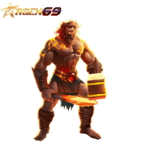 a man with a beard is holding a sword in front of a logo that says agen69