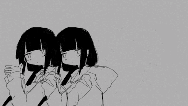 a black and white drawing of a group of people