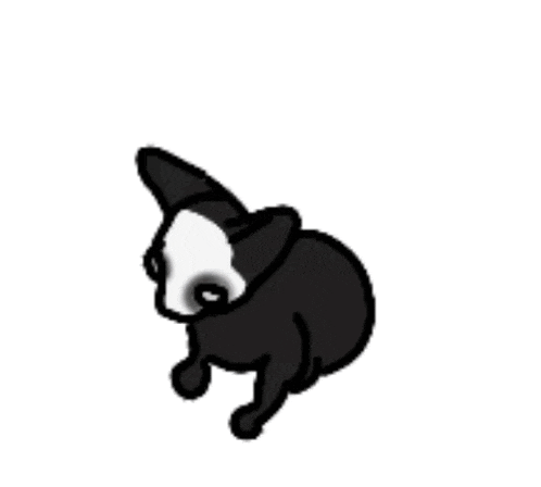 a black and white drawing of a rabbit with a white face