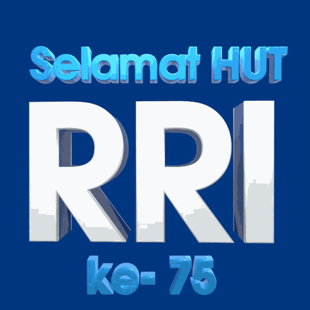 a blue background with white letters that say selamat hut rri ke- 75