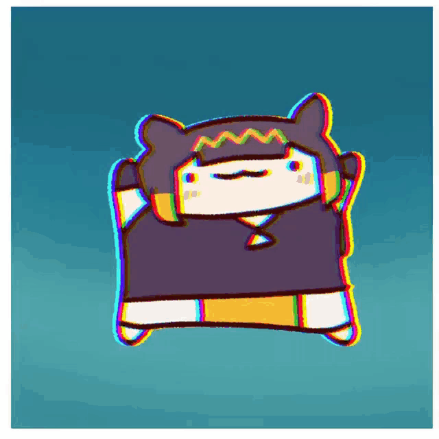a cartoon drawing of a person wearing headphones and a hoodie