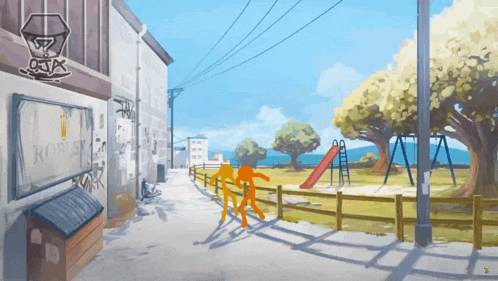a painting of a street with a sign that says royal