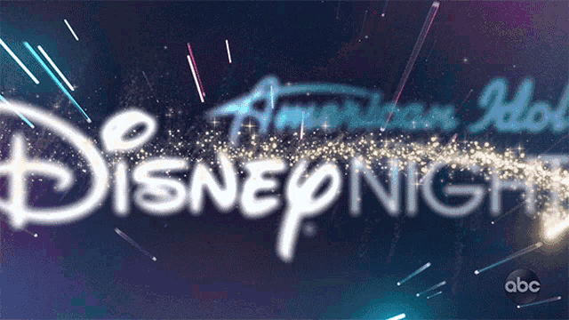 a disney night logo with a purple background