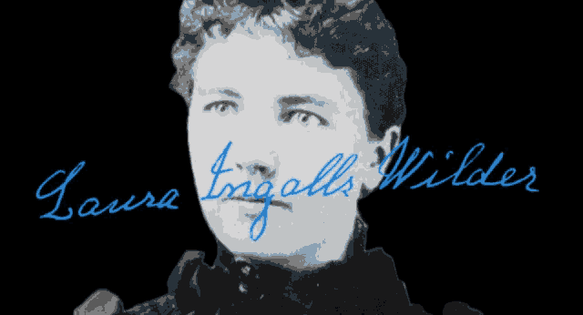 a black and white photo of a woman named laura imgalls wilder