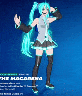 hatsune miku is featured in a video game called the macarena