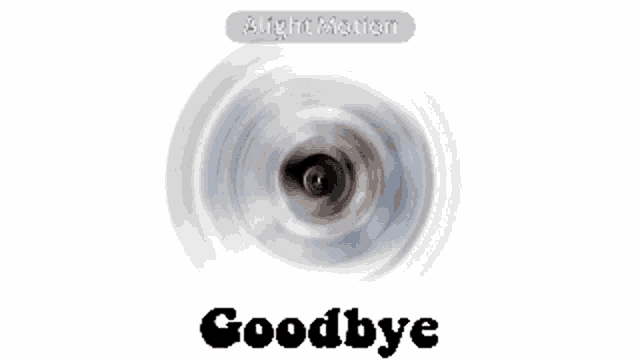a spinning object with the words goodbye written below it