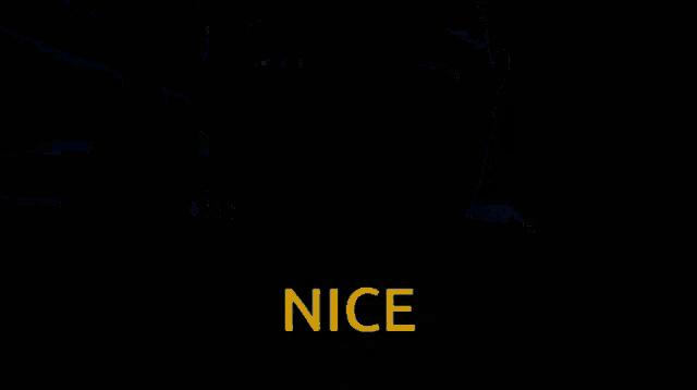 a blurred image of a person with the word nice in yellow letters