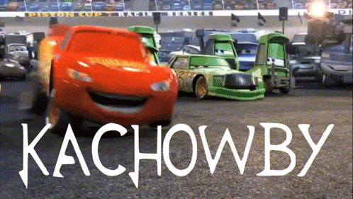 the word kachowby that is on a picture of cars