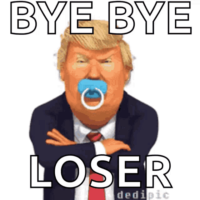 a picture of donald trump with a pacifier in his mouth