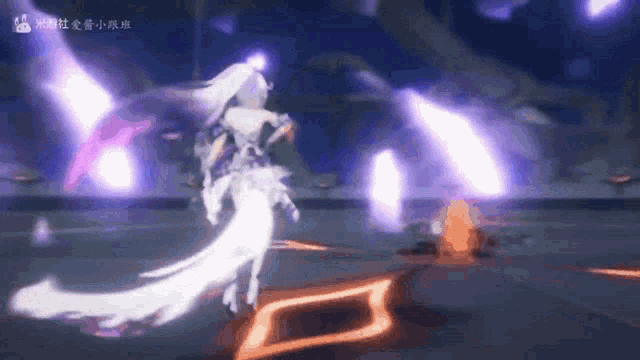 a person is riding a horse in a video game with a long white tail .