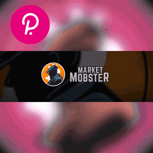 a logo for market mobster with a pink circle with a p on it