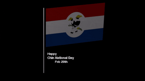a flag that says happy chin national day february 20th on it