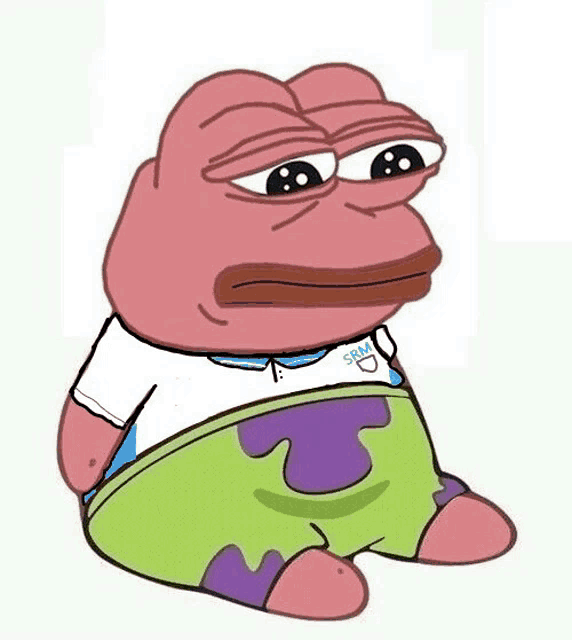 a cartoon frog with a shirt that says sbm on it