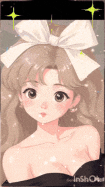 a girl with a white bow in her hair is displayed on a screen that says genshinoffice