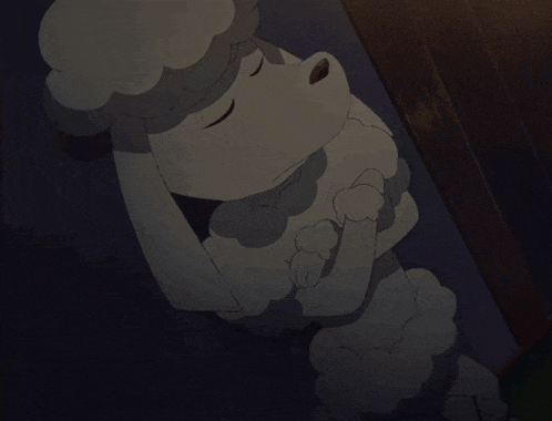a cartoon of a sheep with a surprised look on his face