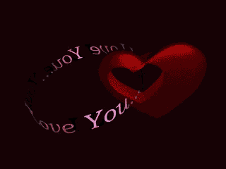 two red hearts with the words " i love you " surrounding them