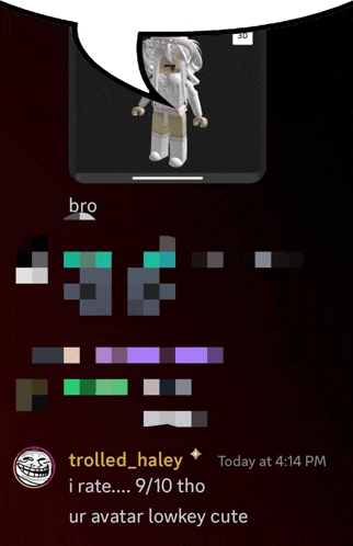 a screenshot of a chat with trolled_haley