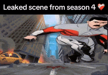 a leaked scene from season 4 of invincible is shown on a screen