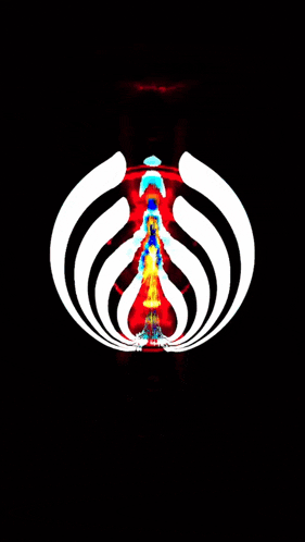 a colorful drawing of a horseshoe with the letter o on it