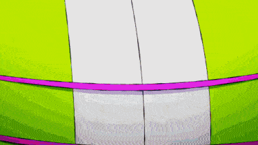 a close up of a cartoon character 's waist with a pink and white stripe on it
